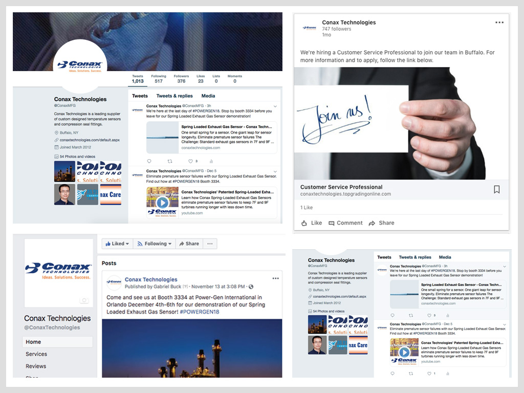 Conax Technologies Social Media Management - Manzella Marketing Buffalo, NY