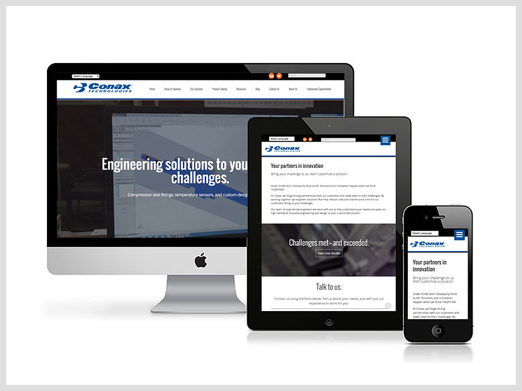 Conax Technologies Website Design - Manzella Marketing Buffalo, NY
